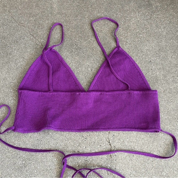 Purple Ribbed strappy tank - Picture 7 of 8